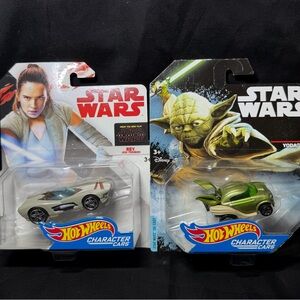 Star Wars Hot Wheels Character Cars - Silver and Green Set